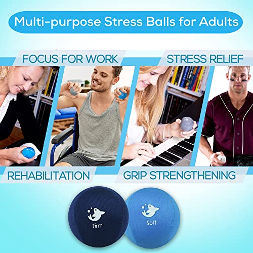 Serenilite Stress Balls for Adults, Anxiety Relief Items, Grip Strength Trainer, Meditation Accessories, Hand Grip Strengthener, Physical Therapy Equipment, Fidget Ball, Hand Grip Exerciser.