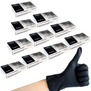 FINITEX - Black Nitrile Disposable Gloves, Exam Gloves, Powder-free, Latex-free, 3mil, 1000PCS (Large)