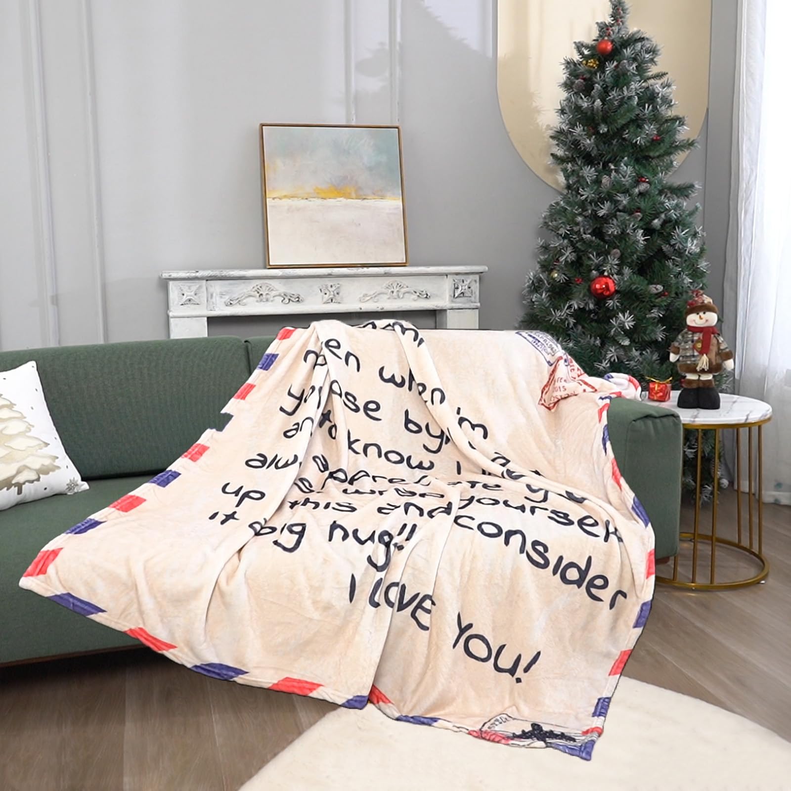 TURMTF Best Gifts for Mom Birthday Christmas, Wrap Mom in Cozy Love, I Love You Blanket to Mom Gifts from Daughter Son, Blanket for Mom 50 "x60