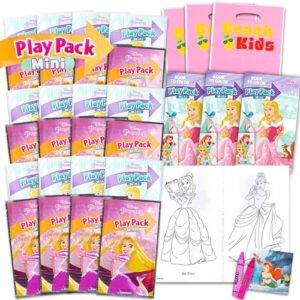 Beach Kids Disney Princess Party Favors Set for Girls - Bundle with 24 Mini Princess Play Packs with Mini Coloring Pages, Crayons, Stickers and More (Disney Princess Birthday Party Supplies)