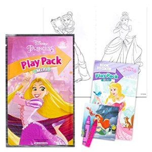 Beach Kids Disney Princess Party Favors Set for Girls - Bundle with 24 Mini Princess Play Packs with Mini Coloring Pages, Crayons, Stickers and More (Disney Princess Birthday Party Supplies)