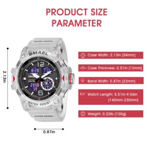 LAVAREDO Mens Digital Watch, Sport Watches for Men Outdoor Military Digital Analog Stopwatch Waterproof Multifunctional Wrist Watch