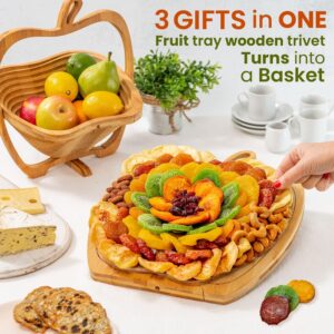 Dried Fruit and Nut Gift Basket | Healthy Assorted Natural Snack Gift Tray |Prime Delivery, Extra Large Variety Holiday Food Tray- Birthday, Sympathy, Office, Men, Woman & Families | Bonnie and Pop