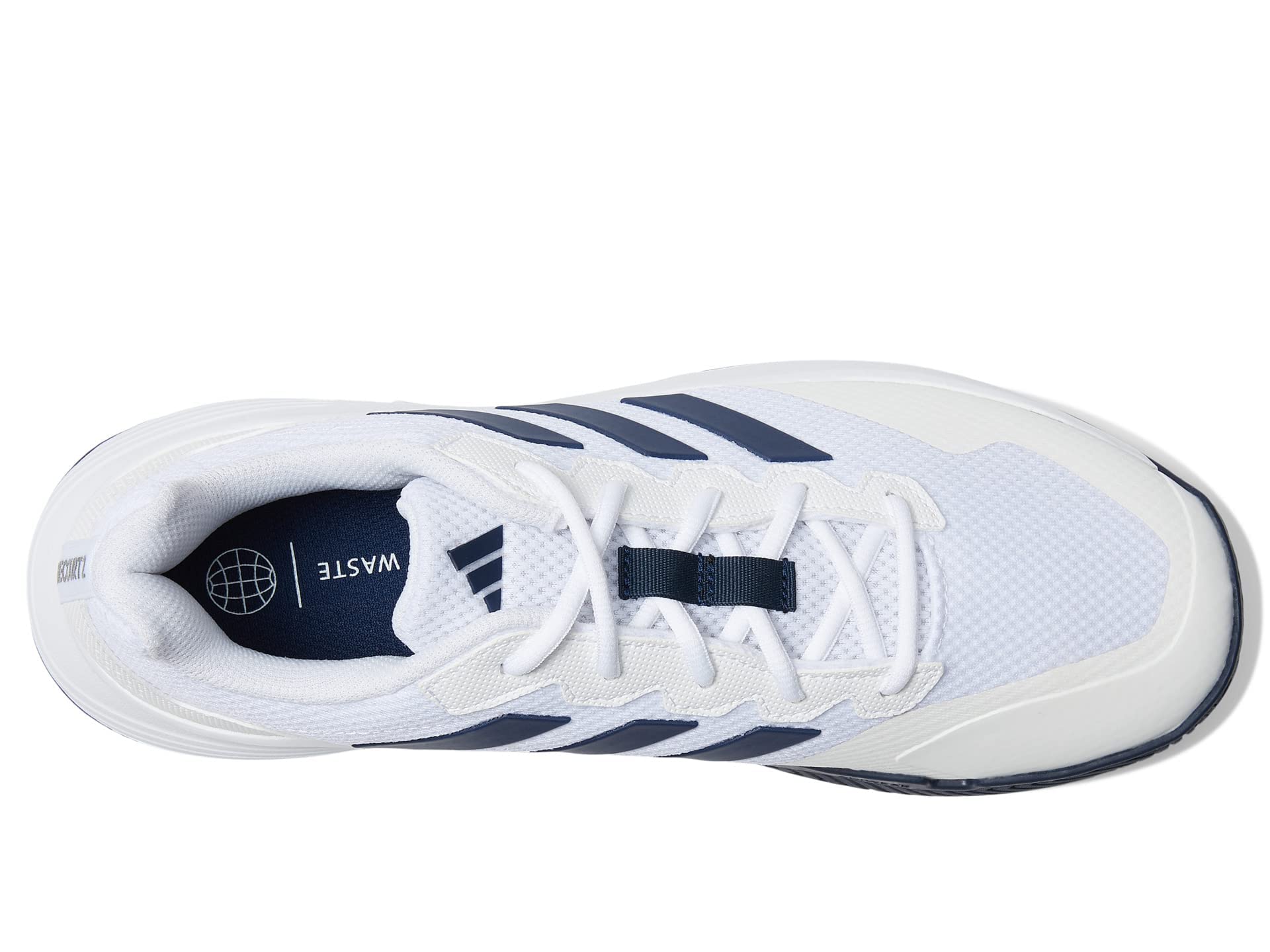 adidas Men's GameCourt 2 Tennis Shoe, White/Team Navy Blue/White, 9