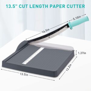 Paper Cutter, Paper Slicer with Safety Guard and Blade Lock, 12" Cut Length Guillotine Paper Cutter with 16 Sheet Capacity, Paper Cutters and Trimmers for Cardstock Cardboard (Gray)