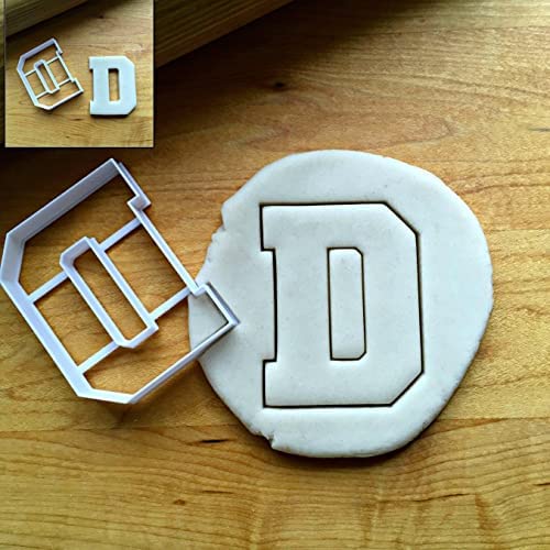 Sweet Prints Inc Varsity Letter D Cookie Cutter - Dishwasher Safe (Medium: 4")