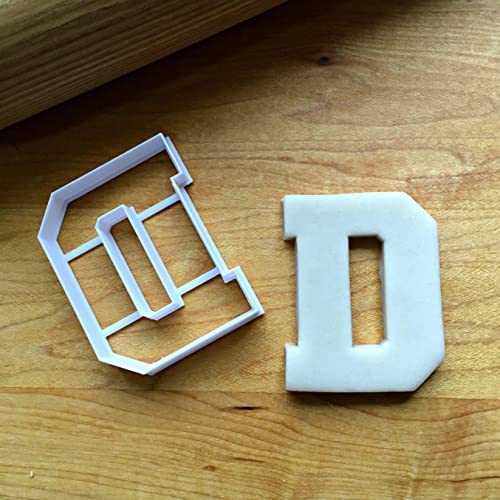 Sweet Prints Inc Varsity Letter D Cookie Cutter - Dishwasher Safe (Medium: 4")