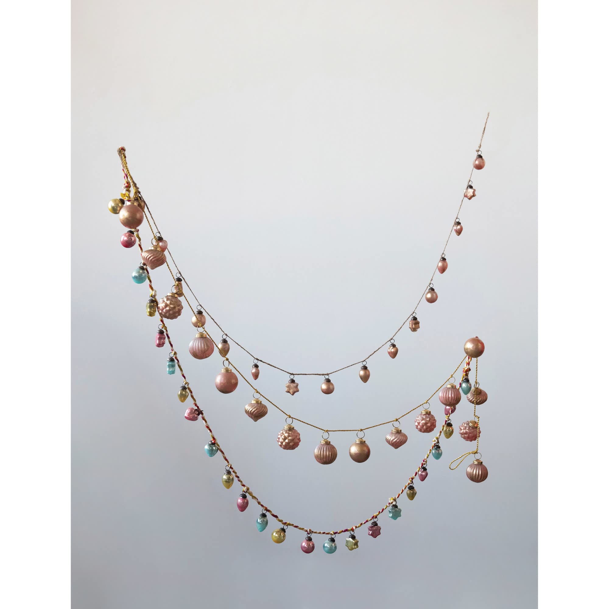 Creative Co-Op Mercury Glass Ball Ornament Garland