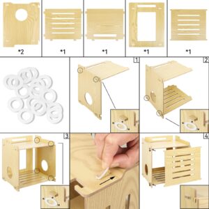 BEARUT Router Shelf WiFi Router Storage Box Modem Cable Router Cover Organized Power Strip Cable Management Hider Rack Need Assembly Made by MDF