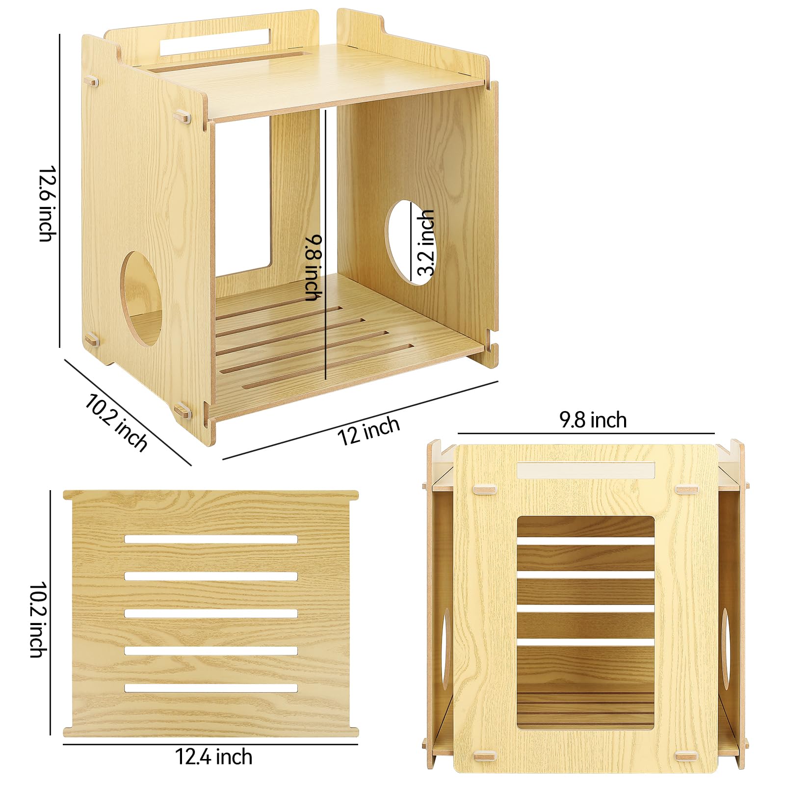 BEARUT Router Shelf WiFi Router Storage Box Modem Cable Router Cover Organized Power Strip Cable Management Hider Rack Need Assembly Made by MDF