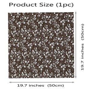 OZXCHIXU 7PCS/lot Coffee Series Floral Cotton Fabric Quilting Patchwork Fabric Fat Quarter Bundles Fabric for Scrapbooking Cloth Sewing DIY Crafts Handmade Bags Pillows 19.7X19.7inches