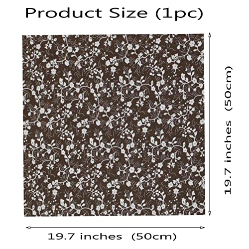 OZXCHIXU 7PCS/lot Coffee Series Floral Cotton Fabric Quilting Patchwork Fabric Fat Quarter Bundles Fabric for Scrapbooking Cloth Sewing DIY Crafts Handmade Bags Pillows 19.7X19.7inches