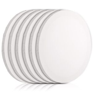 Frcctre 6 Pack 12 Inch Round Canvas Panels, Pre Stretched Blank Painting Canvas Boards, Circle White Art Canvas Panels for Oil, Acrylic, Gouache, Crafts