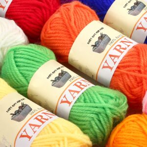 Yinsun 12 Skeins Acrylic Yarn Mini Craft Yarn 100% Acrylic Yarn for Crocheting, Starter Crochet Bulk Yarn for Child, Adult Knitting Crochet & Crafts (12 x 15g)