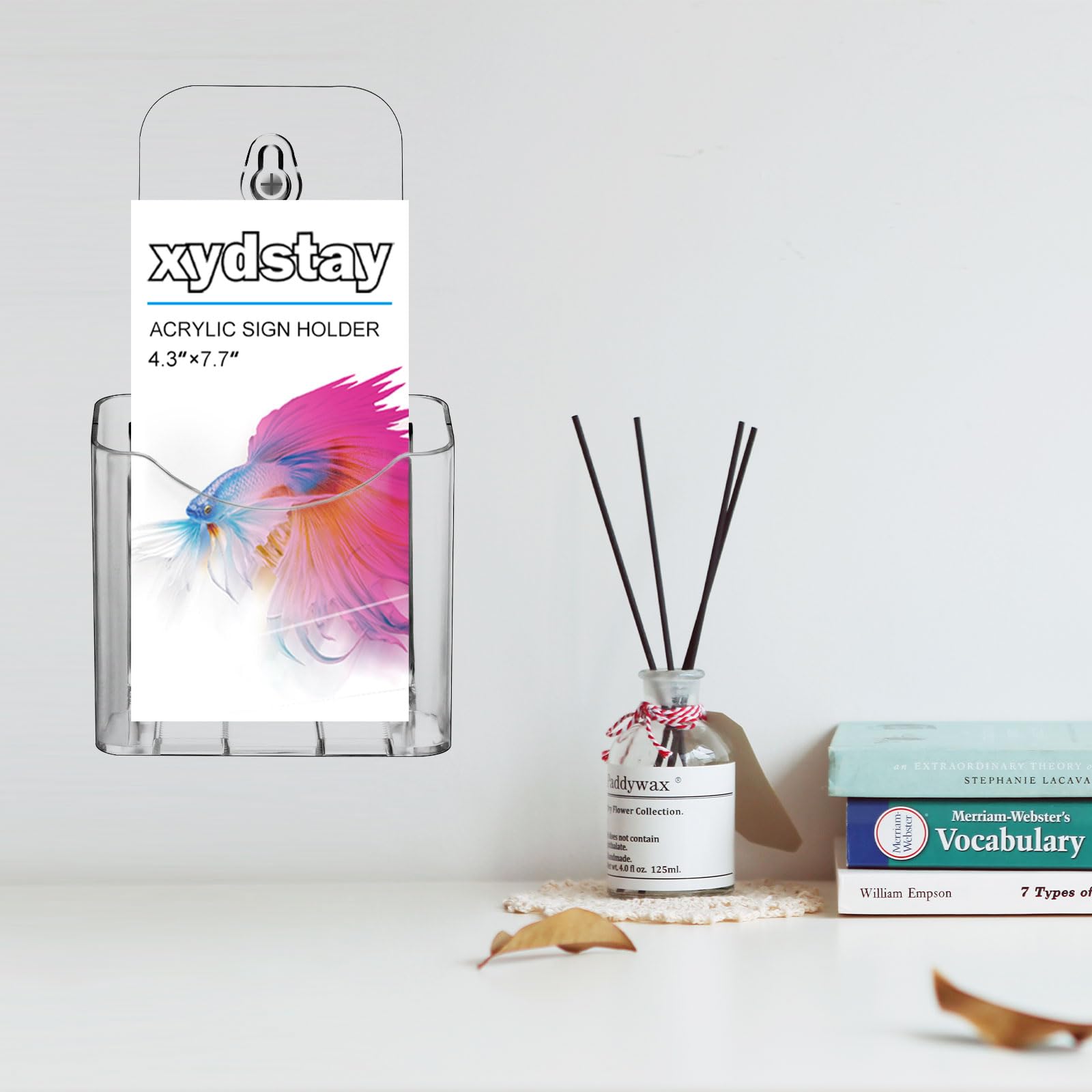 xydstay Acrylic Brochure Holder 4x9 Inches Slant Back Design, Clear Display Stand, Plastic Table Stand Sign Holder,Pamphlet Holder Flyer Holder, Acrylic Display Stand, Acrylic Table Signs Plastic Paper Holder for Office, Home, Store, 6 Pack