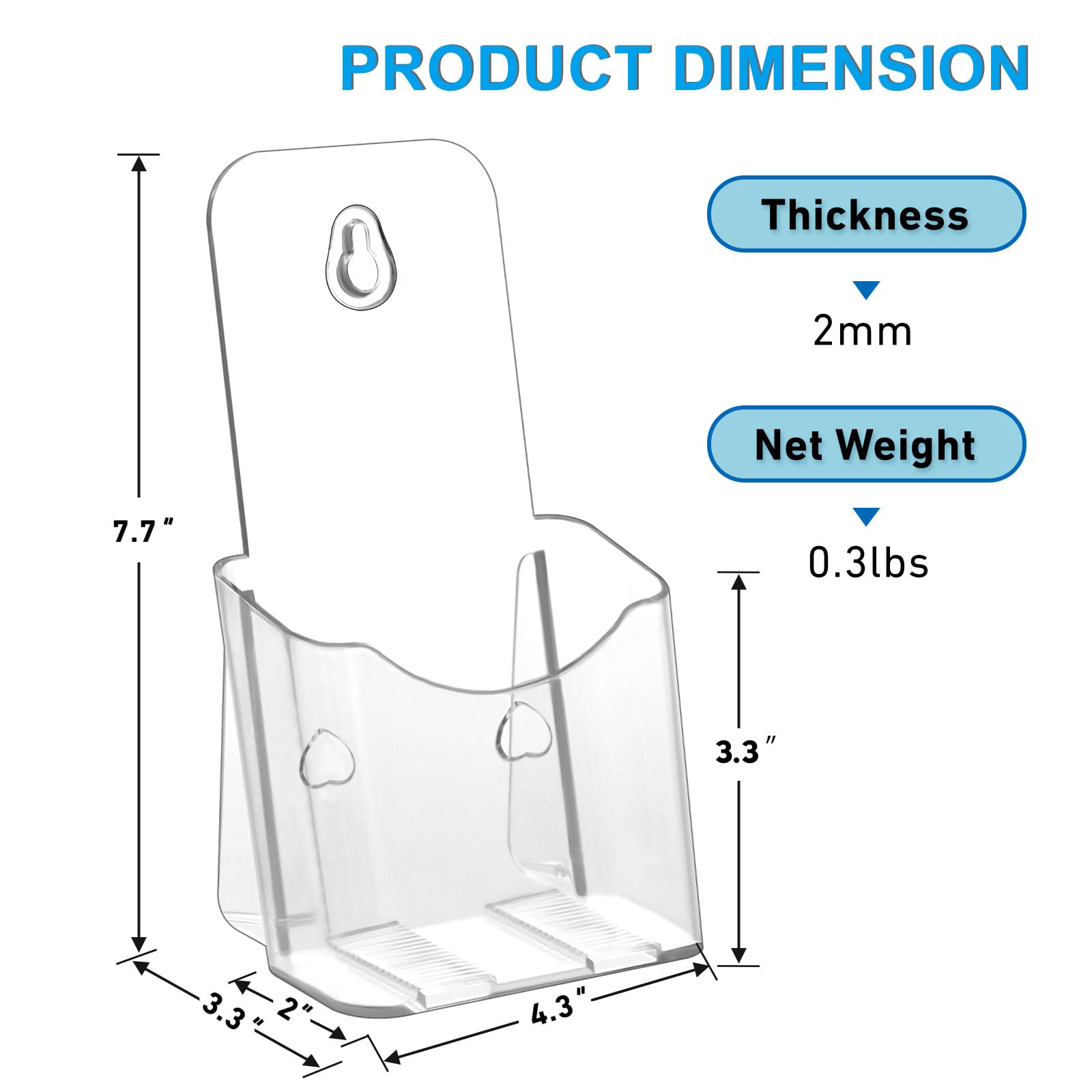 xydstay Acrylic Brochure Holder 4x9 Inches Slant Back Design, Clear Display Stand, Plastic Table Stand Sign Holder,Pamphlet Holder Flyer Holder, Acrylic Display Stand, Acrylic Table Signs Plastic Paper Holder for Office, Home, Store, 6 Pack