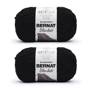 Bernat Blanket Coal Yarn - 2 Pack of 300g/10.5oz - Polyester - 6 Super Bulky - 220 Yards - Knitting/Crochet