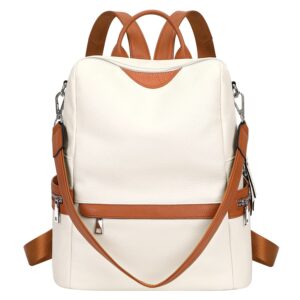 altosy leather backpack for women elegant genuine backpack purse ladies leather shoulderbag （s80 beige）