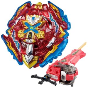 Bey Battling Launcher Set, B-200 Xiphoid Xcalibur Xanthus Burst Bey, Left and Right Spin Sword Ripcord Launcher Compatible with All Bey Burst Series - Red