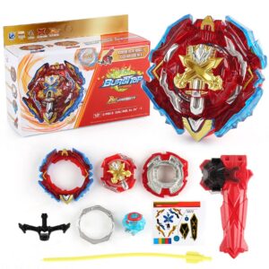 Bey Battling Launcher Set, B-200 Xiphoid Xcalibur Xanthus Burst Bey, Left and Right Spin Sword Ripcord Launcher Compatible with All Bey Burst Series - Red