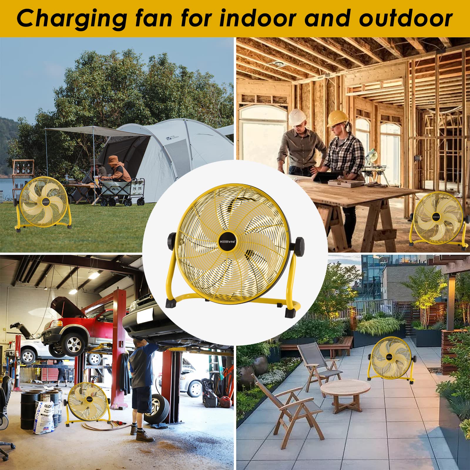 Rechargeable Floor Fan,31Speeds Super Quiet Air Circulation Cordless Outdoor Fan with Remote Control,16'' Portable 15000mAh Battery Operated Fan,High Velocity Floor Fan for Camping Travel Industrial