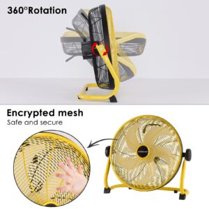 Rechargeable Floor Fan,31Speeds Super Quiet Air Circulation Cordless Outdoor Fan with Remote Control,16'' Portable 15000mAh Battery Operated Fan,High Velocity Floor Fan for Camping Travel Industrial