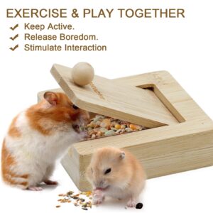 ZALALOVA 3 Pcs Guinea Pig Toys Hamster Enrichment Foraging Toys, Bamboo Interactive Hide Treats for Small Animals Pet Foraging Game Educational Toys for Rabbit Chinchilla Bunny