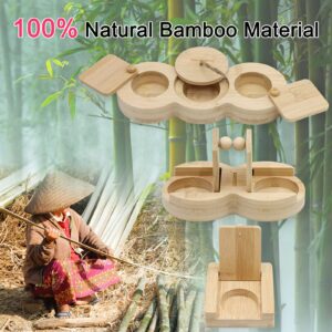 ZALALOVA 3 Pcs Guinea Pig Toys Hamster Enrichment Foraging Toys, Bamboo Interactive Hide Treats for Small Animals Pet Foraging Game Educational Toys for Rabbit Chinchilla Bunny