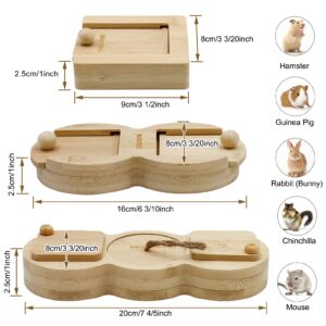 ZALALOVA 3 Pcs Guinea Pig Toys Hamster Enrichment Foraging Toys, Bamboo Interactive Hide Treats for Small Animals Pet Foraging Game Educational Toys for Rabbit Chinchilla Bunny