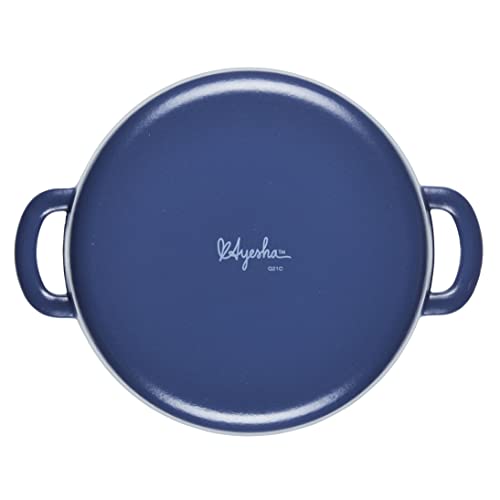 Ayesha Curry Enameled Cast Iron Dutch Oven/Casserole Pot with Lid, 6 Quart - Anchor Blue