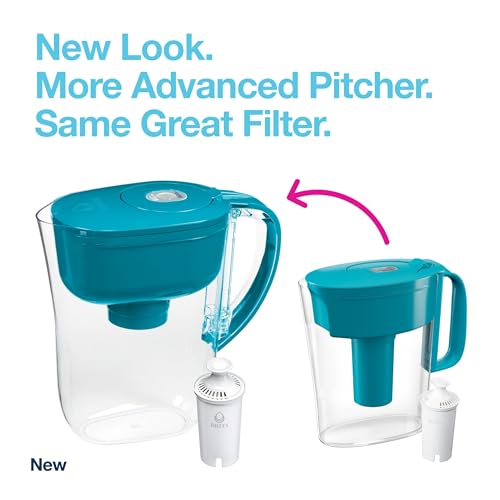 Brita Metro Water Filter Pitcher with SmartLight Filter Change Indicator, BPA-Free, Replaces 1,800 Plastic Water Bottles a Year, Lasts Two Months, Includes 1 Filter, Small - 6-Cup Capacity, Turquoise