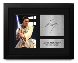 hwc trading ewan mcgregor gift usl framed signed printed autograph star wars gifts obi-wan kenobi print photo picture display - us letter size