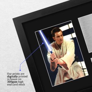 HWC Trading Ewan McGregor Gift USL Framed Signed Printed Autograph Star Wars Gifts Obi-Wan Kenobi Print Photo Picture Display - US Letter Size