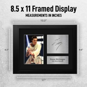 HWC Trading Ewan McGregor Gift USL Framed Signed Printed Autograph Star Wars Gifts Obi-Wan Kenobi Print Photo Picture Display - US Letter Size