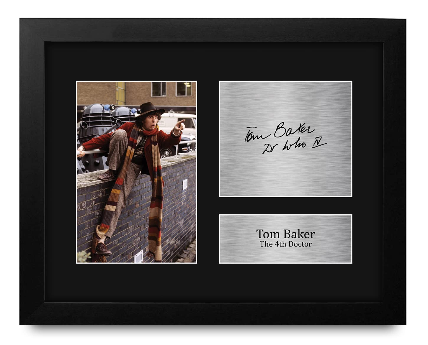 HWC Trading USL Framed Tom Baker Gifts Printed Signed Autograph Picture for TV Show Fans - US Letter Size