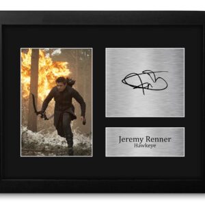 HWC Trading Jeremy Renner USL Framed Signed Printed Autograph Hawkeye The Avengers Print Photo Picture Display - Great Gift Idea - US Letter Size