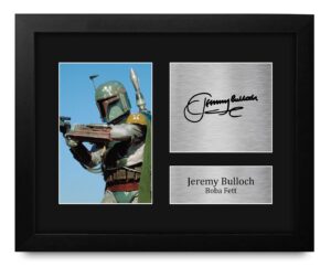 hwc trading jeremy bulloch usl framed signed printed autograph star wars boba fett print photo picture display - us letter size