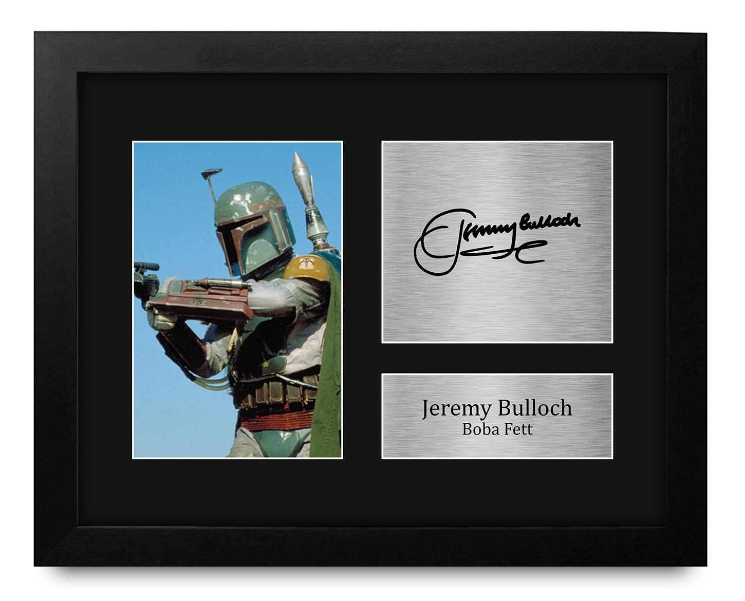 HWC Trading Jeremy Bulloch USL Framed Signed Printed Autograph Star Wars Boba Fett Print Photo Picture Display - US Letter Size