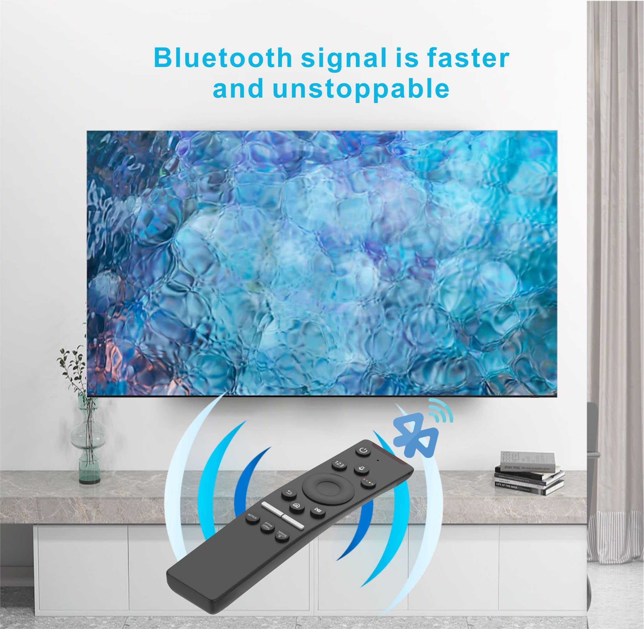 Universal Smart Remote for Samsung TV wih voie Control compatble with LED QLED 4K 8K Curved TVs, 3 Shortcut Buttons for Netflix, Samsung TV,Prime Video w/1 Year Warranty