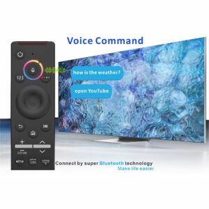 Universal Smart Remote for Samsung TV wih voie Control compatble with LED QLED 4K 8K Curved TVs, 3 Shortcut Buttons for Netflix, Samsung TV,Prime Video w/1 Year Warranty