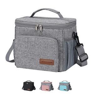 maelstrom lunch box for men,insulated lunch bag women/men,leakproof lunch cooler bag,lunch tote bag,8l,gray