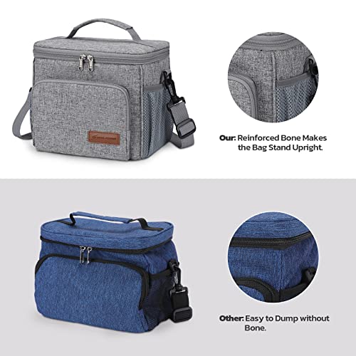 Maelstrom Lunch Box for Men,Insulated Lunch Bag Women/Men,Leakproof Lunch Cooler Bag,Lunch Tote Bag,8L,Gray