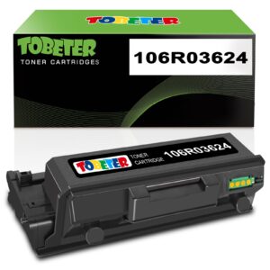 tobeter compatible 3330 3335 3345 toner replacement for xerox 106r03624 106r03623 toner cartridge for phaser 3330 workcentre 3335 3345 series laser printer (15,000 pages, extra high yield, 1 black)