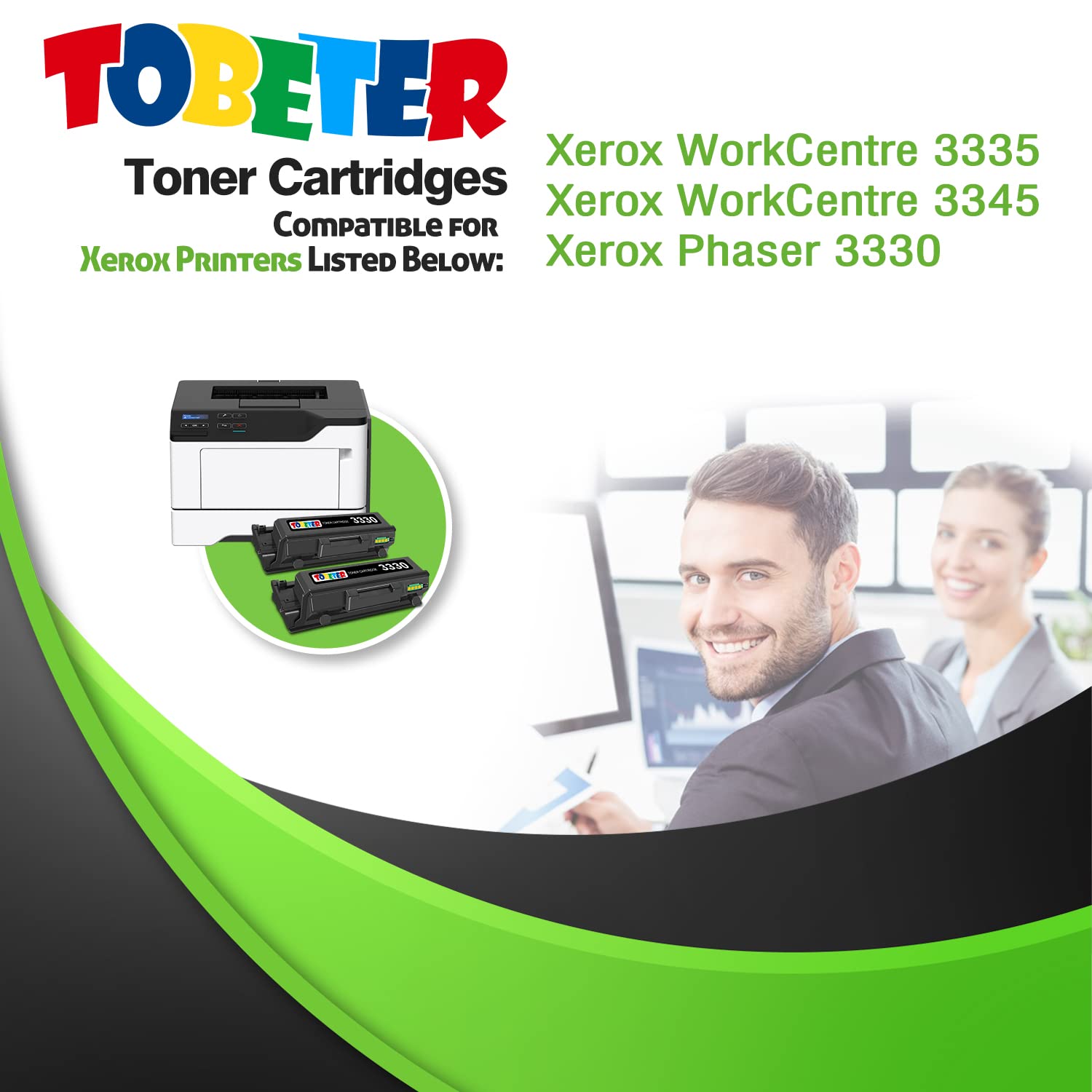 ToBeter Compatible 3330 3335 3345 Toner Replacement for Xerox 106R03624 106R03623 Toner Cartridge for Phaser 3330 WorkCentre 3335 3345 Series Laser Printer (15,000 Pages, Extra High Yield, 1 Black)