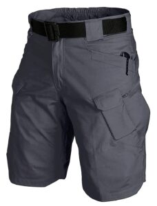 henwenvonson tactical shorts outdoor quick dry hiking cargo shorts summer work bdu ripstop waterproof combat bottoms aaa, dark grey