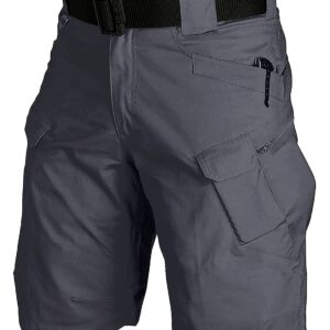 HENWENVONSON Tactical Shorts Outdoor Quick Dry Hiking Cargo Shorts Summer Work BDU Ripstop Waterproof Combat Bottoms AAA, Dark Grey