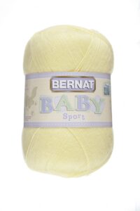 bernat baby sport bb baby yellow yarn - 1 pack of 12.3oz/350g - acrylic - #3 light - 1256 yards - knitting/crochet