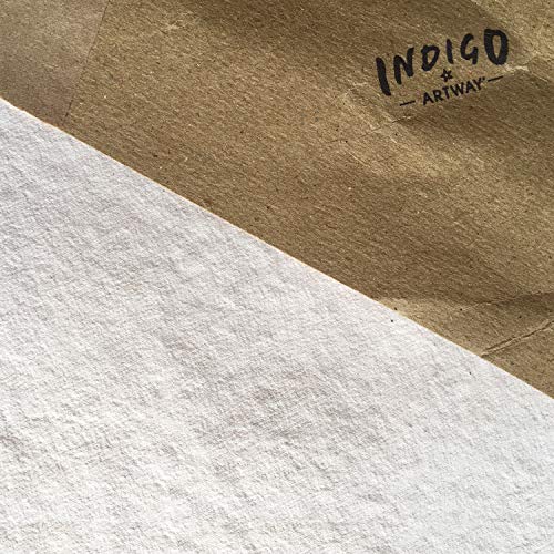 Artway Indigo Handmade 100% Cotton-Rag Paper Packs - 250gsm Mid Texture: A6, White