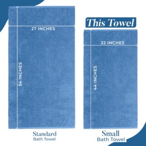 DAN RIVER 100% Cotton Economy Bath Towels Set Pack of 6| Super Absorbent Quick Drying Hotel Quality Towels for Home, Gym, Spa & Daily Use | Medium Blue, 22”x44”, 400 GSM