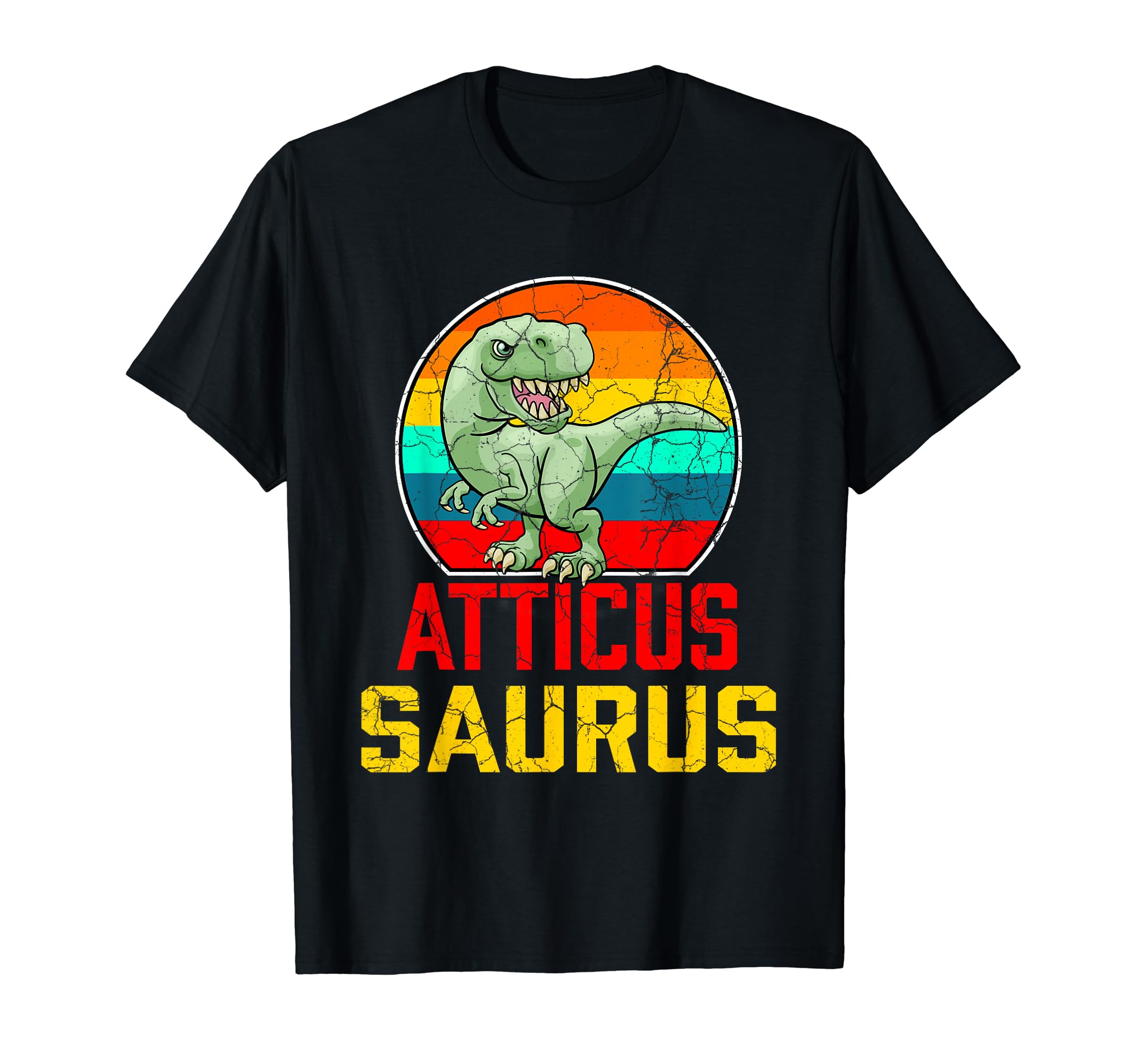 Atticus Saurus Family Reunion Last Name Team Funny Custom T-Shirt